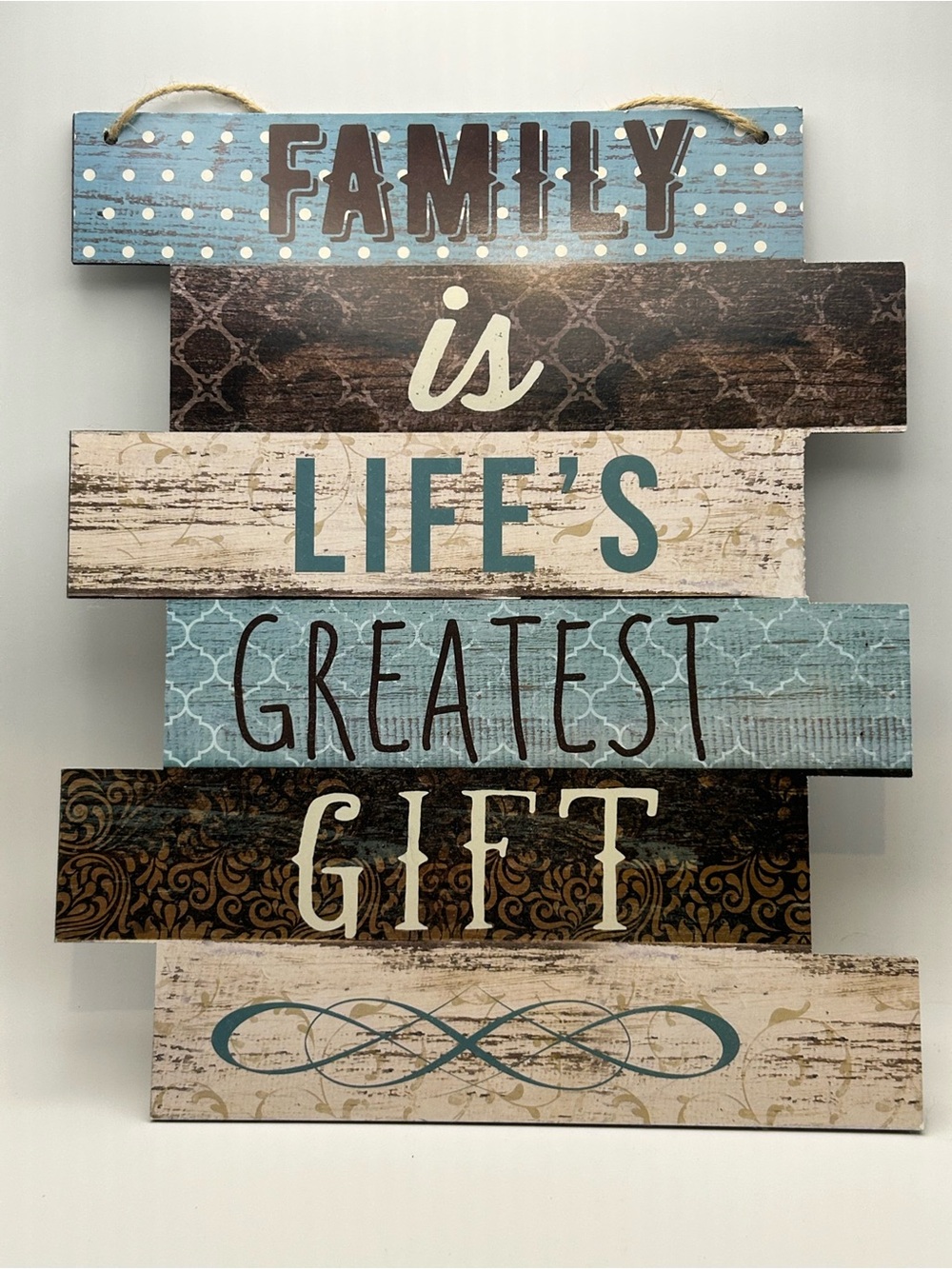 Family Is Life's Greatest Gift Wall Plaque - Blue and Brown